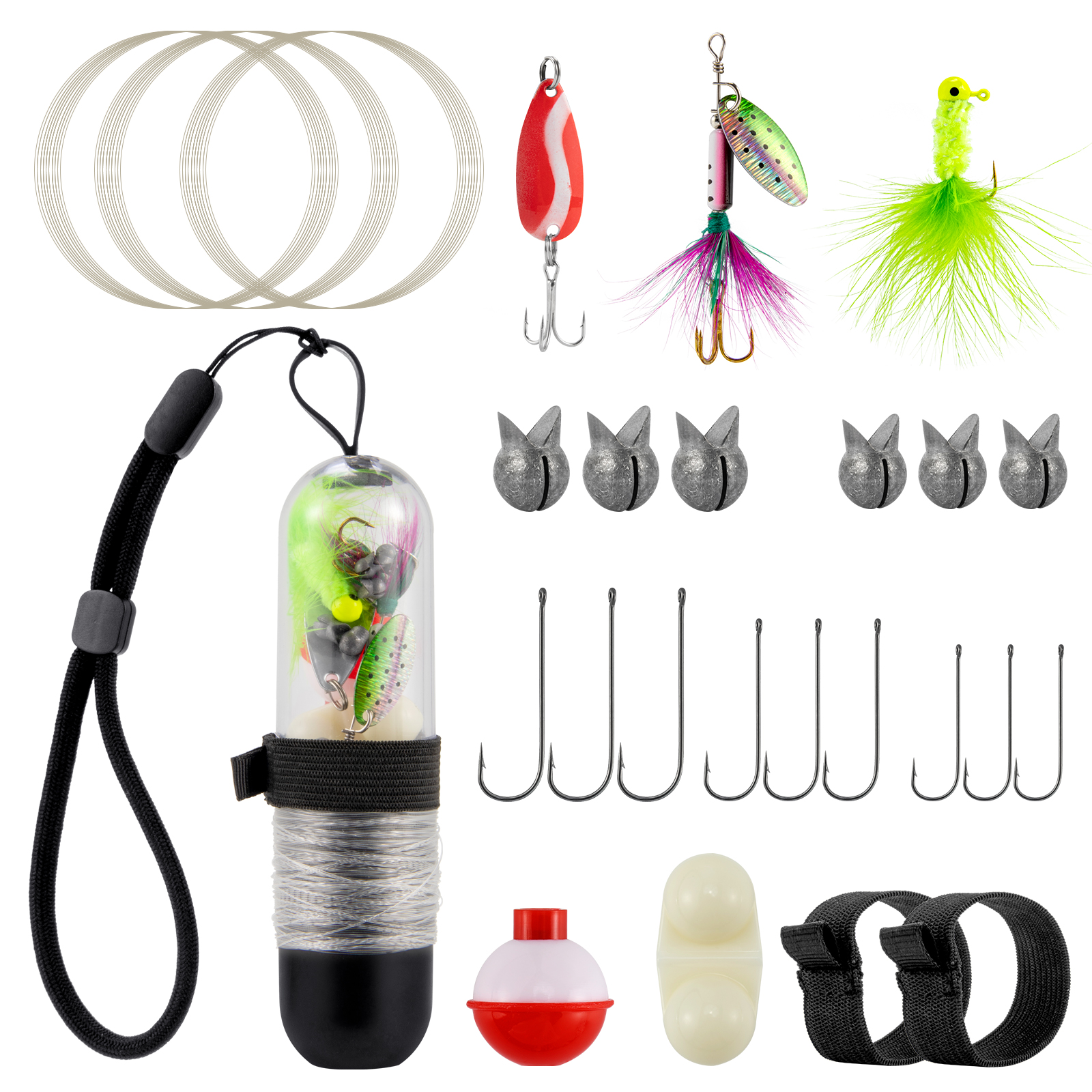 Fishing Line Spool - 25pcs Survival Fishing Kit Pocket Reel