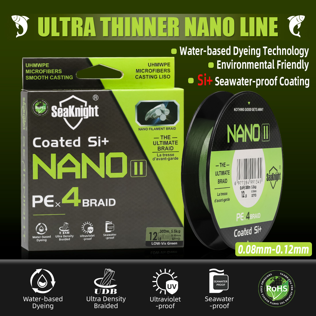 Copolymer Line - SeaKnight Merk NANO II Serie 300