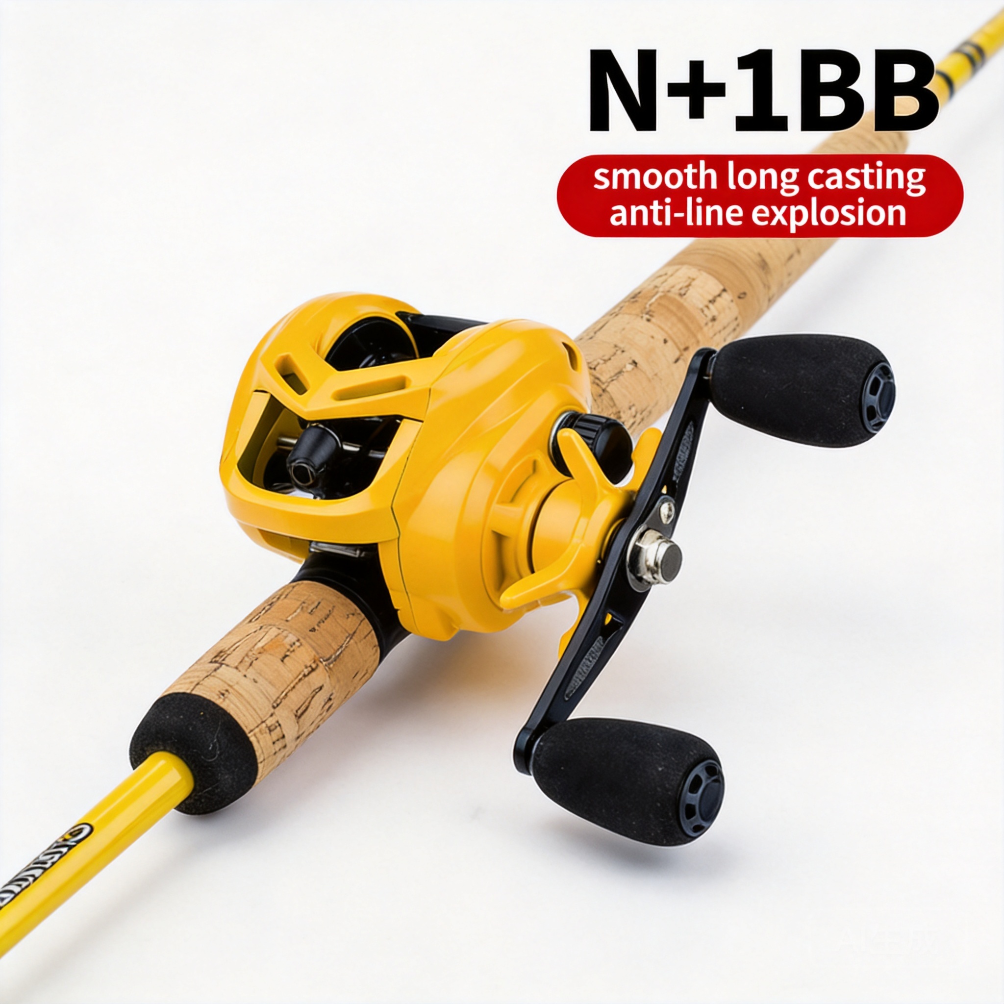 Ice Fishing Line - Gele N+1 Bb Baitcasting Reel met