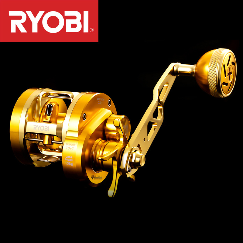 Ice Fishing Line - JapanRYOBIRyobiVARIUSValius gouden ijzeren plaatmolen, volledig metalen